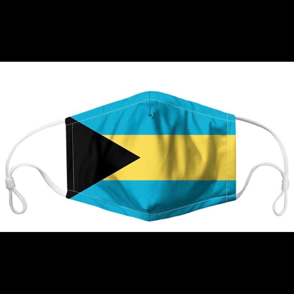 Bahamas flag face mask with adjustable straps